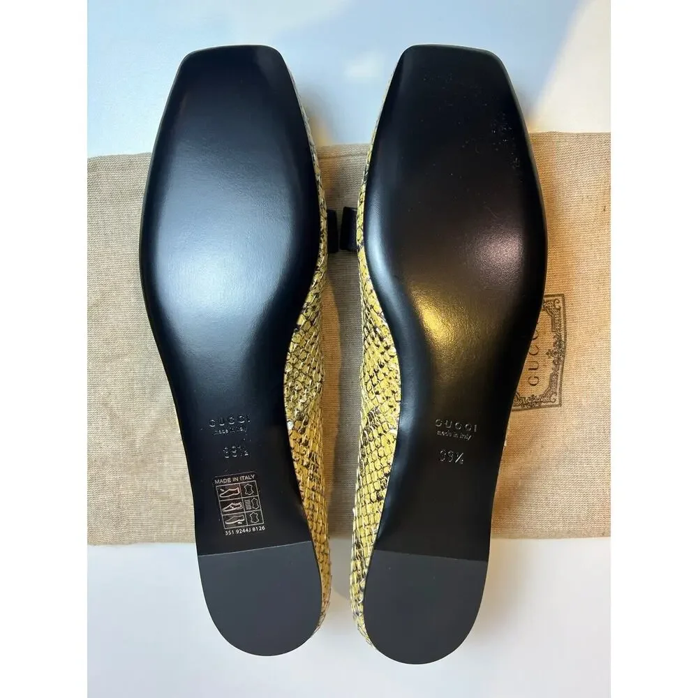 Gucci Double G Interlocking Python Snakeskin Ballet Ballerina Flats Size EU 39.5 - Picture 4 of 12